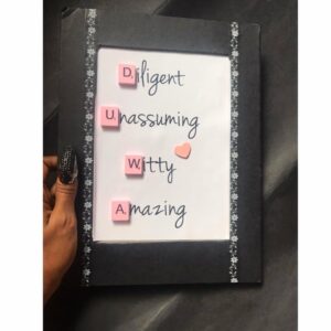 Origami Frame (Black Scrabble tiles and washi tape)
